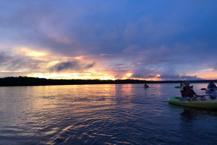 a small boat in a body of water