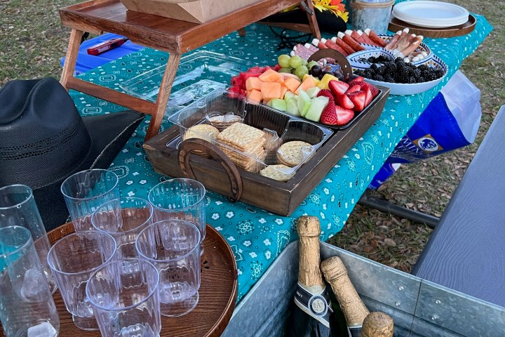 food on a picnic table